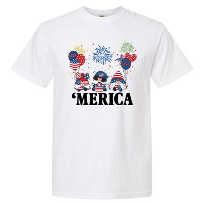 Merica Gnome 4th Of July Celebration Garment-Dyed Heavyweight T-Shirt