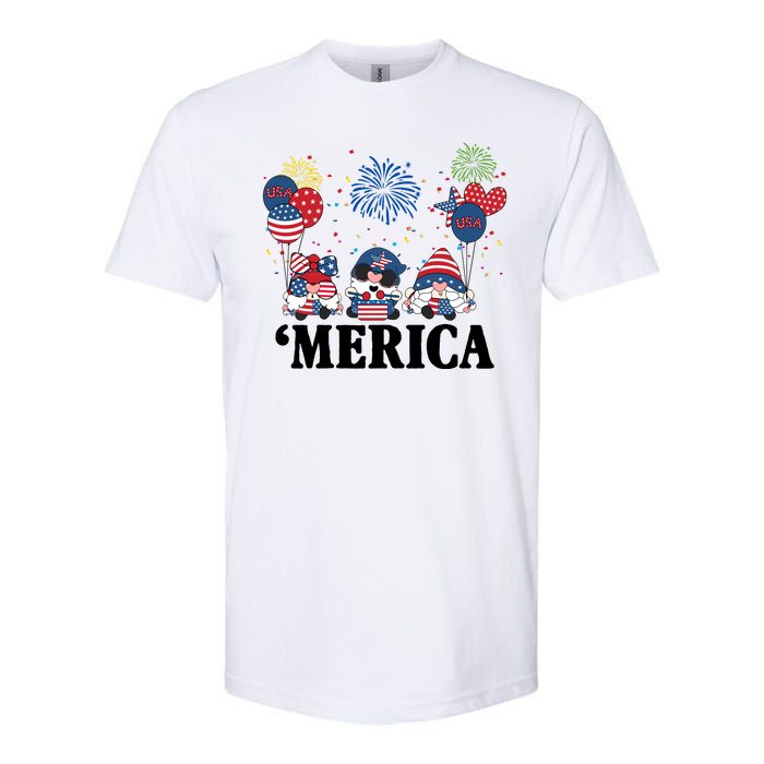 Merica Gnome 4th Of July Celebration Softstyle CVC T-Shirt