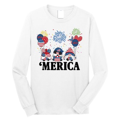 Merica Gnome 4th Of July Celebration Long Sleeve Shirt