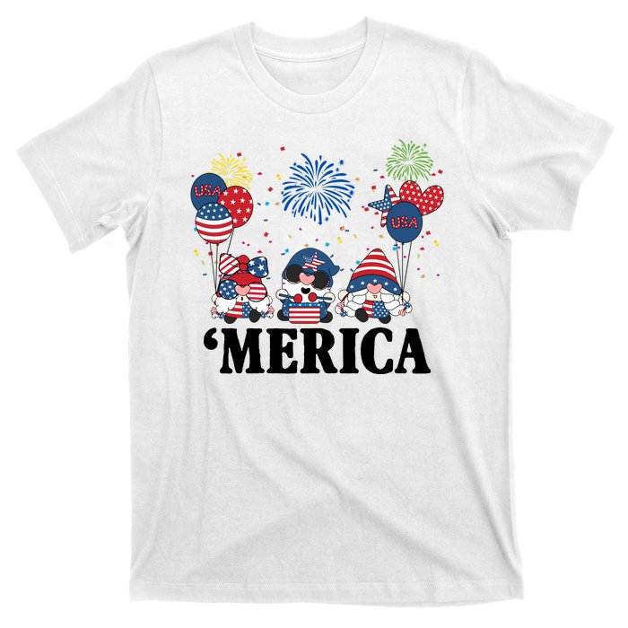 Merica Gnome 4th Of July Celebration T-Shirt