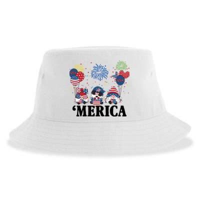 Merica Gnome 4th Of July Celebration Sustainable Bucket Hat