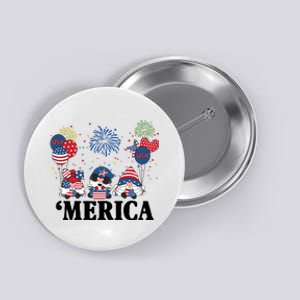 Merica Gnome 4th Of July Celebration Button