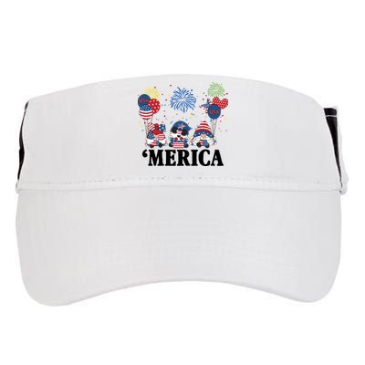 Merica Gnome 4th Of July Celebration Adult Drive Performance Visor