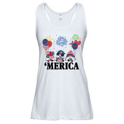 Merica Gnome 4th Of July Celebration Ladies Essential Flowy Tank