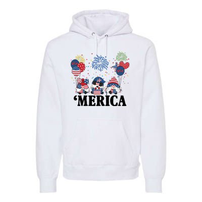 Merica Gnome 4th Of July Celebration Premium Hoodie