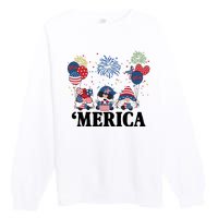 Merica Gnome 4th Of July Celebration Premium Crewneck Sweatshirt