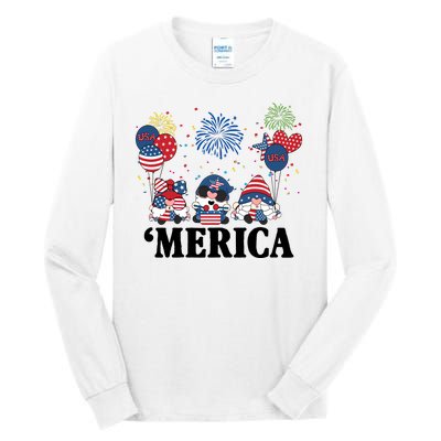 Merica Gnome 4th Of July Celebration Tall Long Sleeve T-Shirt