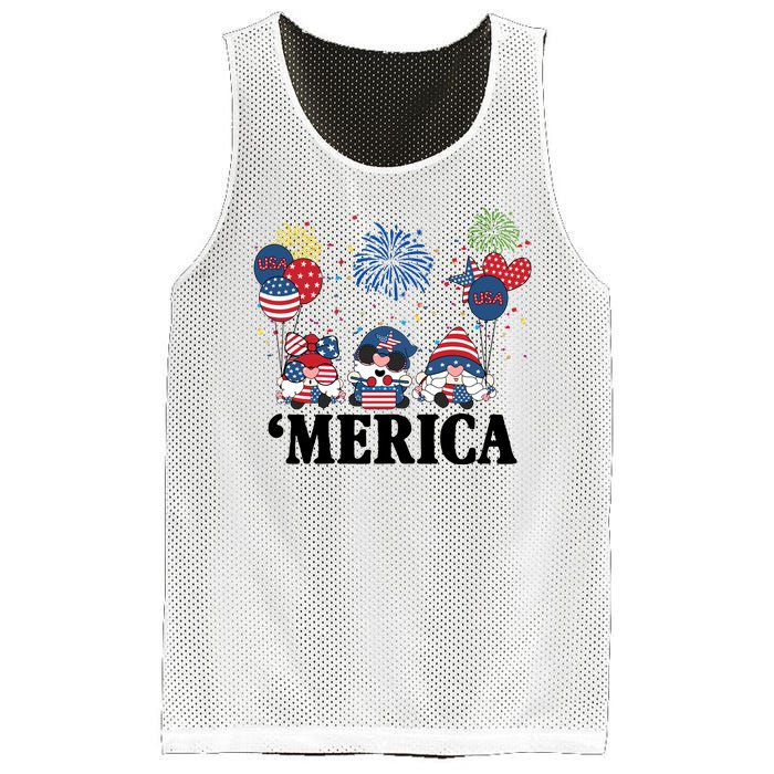 Merica Gnome 4th Of July Celebration Mesh Reversible Basketball Jersey Tank