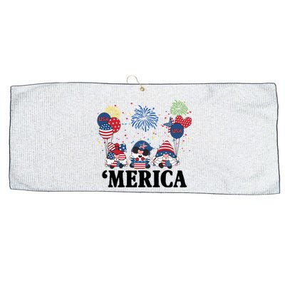 Merica Gnome 4th Of July Celebration Large Microfiber Waffle Golf Towel