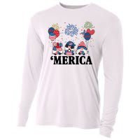 Merica Gnome 4th Of July Celebration Cooling Performance Long Sleeve Crew