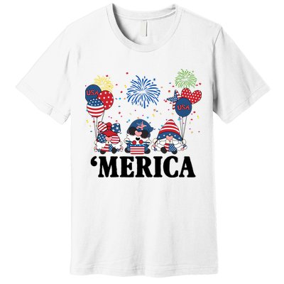 Merica Gnome 4th Of July Celebration Premium T-Shirt