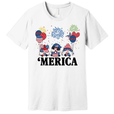 Merica Gnome 4th Of July Celebration Premium T-Shirt