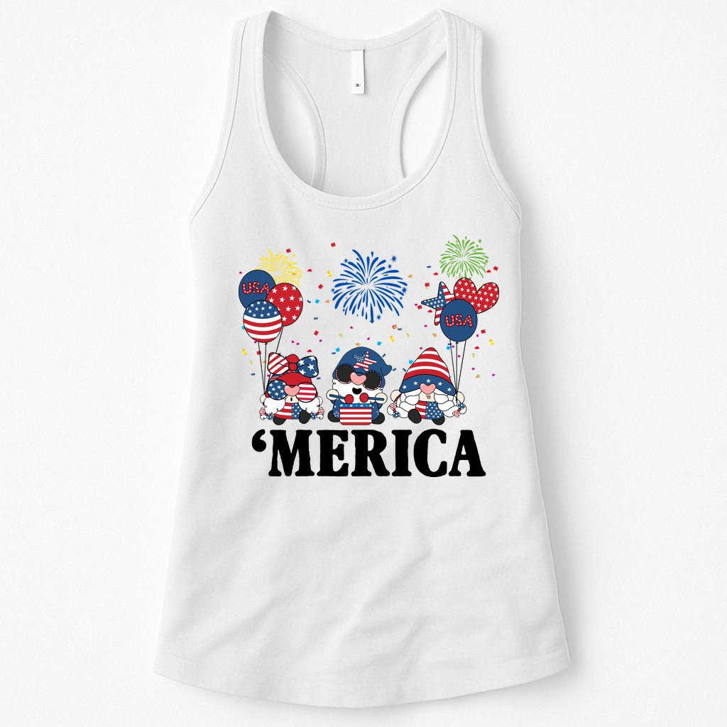 Merica Gnome 4th Of July Celebration Womens Tank Top