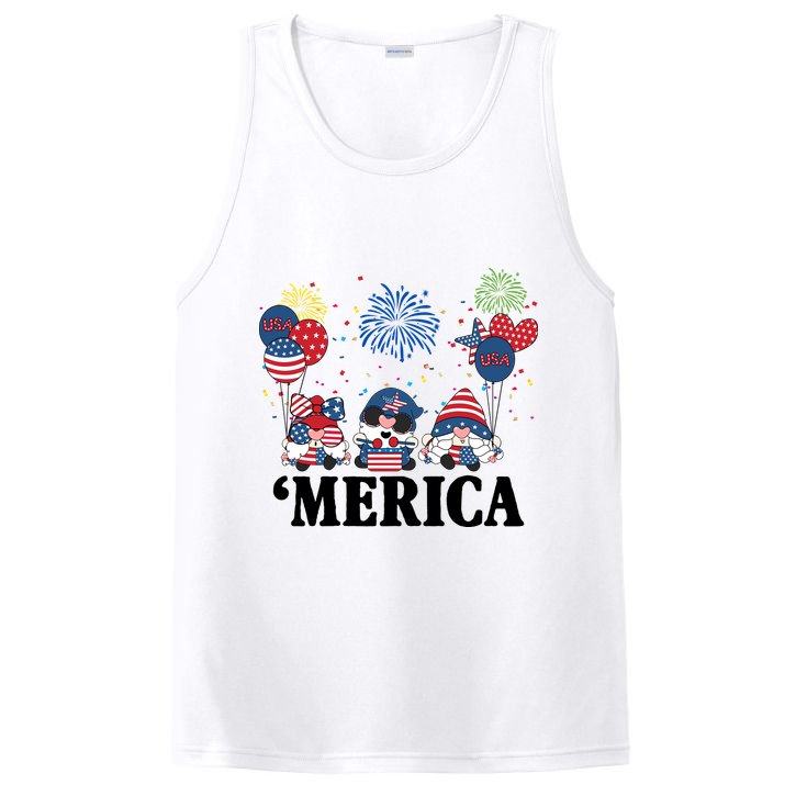 Merica Gnome 4th Of July Celebration PosiCharge Competitor Tank