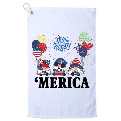 Merica Gnome 4th Of July Celebration Golf Towel