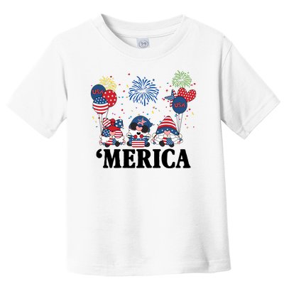 Merica Gnome 4th Of July Celebration Toddler T-Shirt