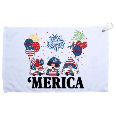 Merica Gnome 4th Of July Celebration Grommeted Golf Towel