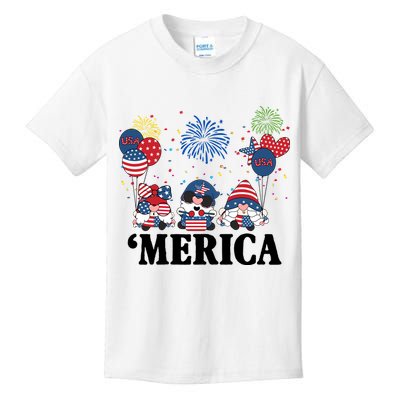 Merica Gnome 4th Of July Celebration Kids T-Shirt