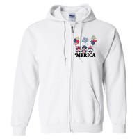 Merica Gnome 4th Of July Celebration Full Zip Hoodie