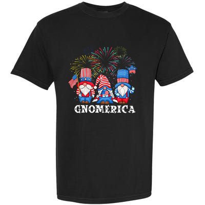 Merica Gnome 4th Of July Funny Patriotic Gnomes American USA Garment-Dyed Heavyweight T-Shirt