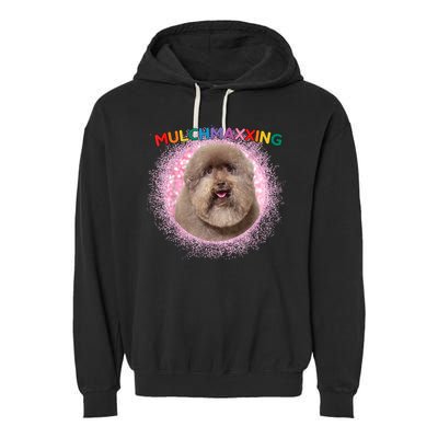 Mulch Gang 4 Life Mulchmaxxing Puppy Dog Meme For Dog Lovers Garment-Dyed Fleece Hoodie