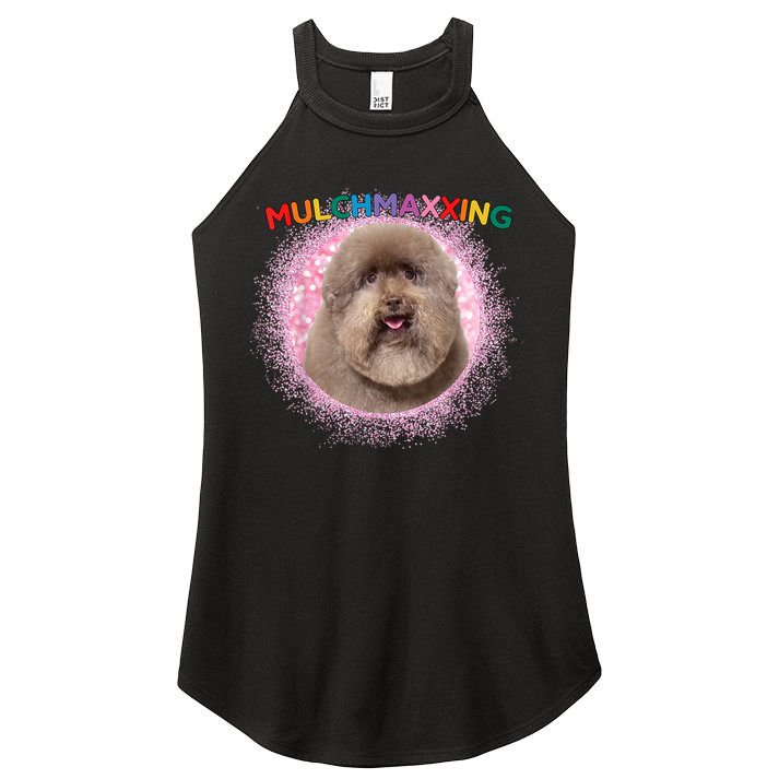 Mulch Gang 4 Life Mulchmaxxing Puppy Dog Meme For Dog Lovers Women's Perfect Tri Rocker Tank