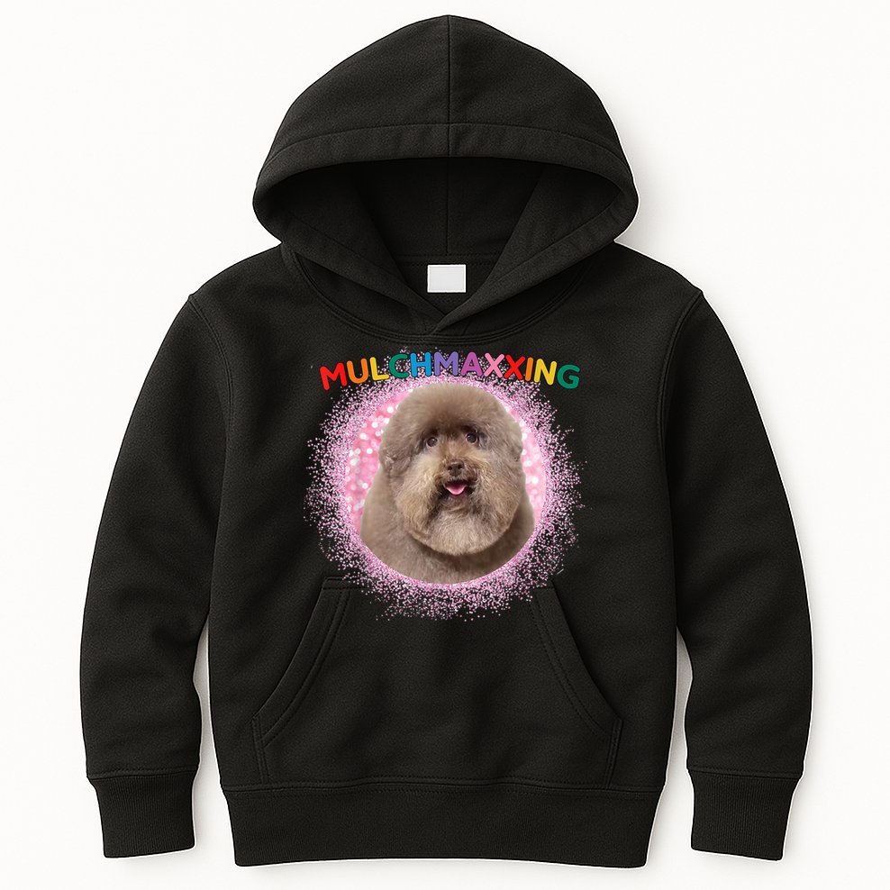 Mulch Gang 4 Life Mulchmaxxing Puppy Dog Meme For Dog Lovers Kids Hoodie