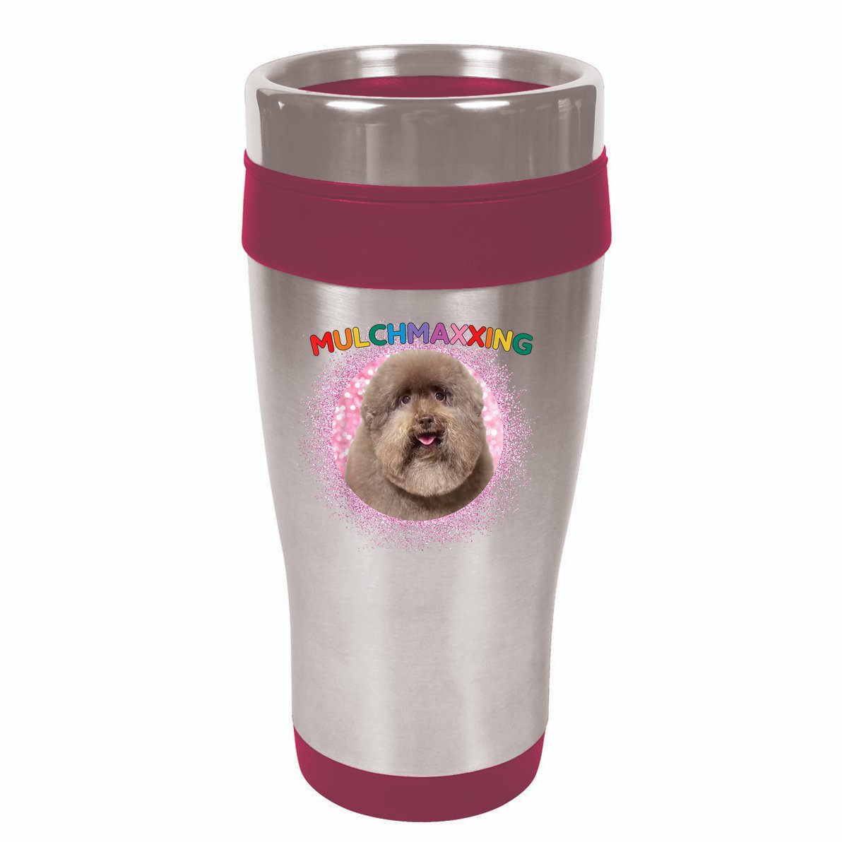 Mulch Gang 4 Life Mulchmaxxing Puppy Dog Meme For Dog Lovers 16oz Travel Tumbler