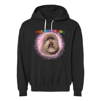 Mulch Gang 4 Life Mulchmaxxing Puppy Dog Meme For Dog Lovers Garment-Dyed Fleece Hoodie