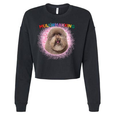 Mulch Gang 4 Life Mulchmaxxing Puppy Dog Meme For Dog Lovers Cropped Pullover Crew