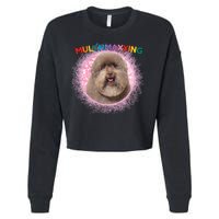 Mulch Gang 4 Life Mulchmaxxing Puppy Dog Meme For Dog Lovers Cropped Pullover Crew