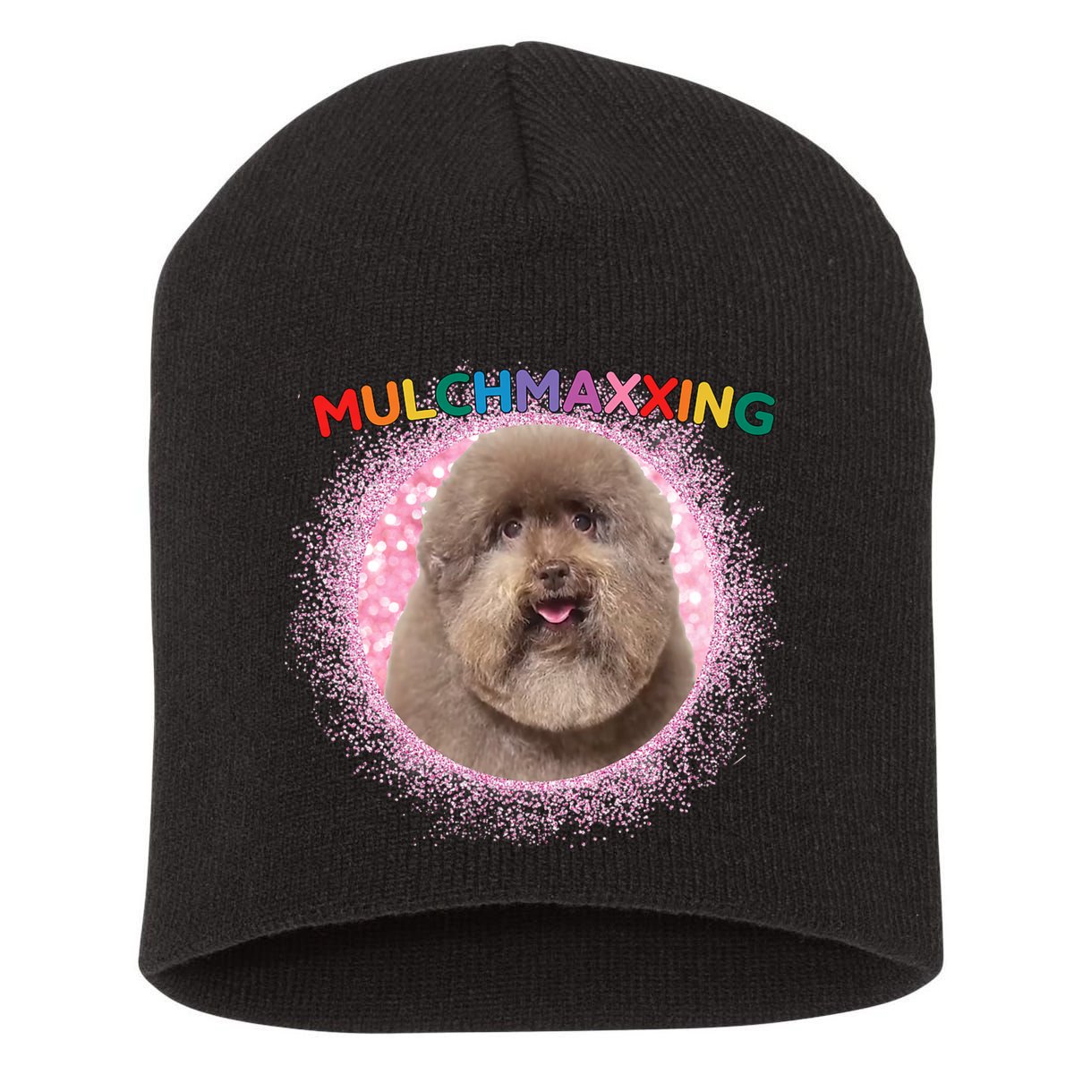Mulch Gang 4 Life Mulchmaxxing Puppy Dog Meme For Dog Lovers Short Acrylic Beanie