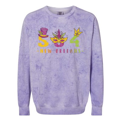 Mardi Gras 504 Nola New Orleans Louisiana La Colorblast Crewneck Sweatshirt