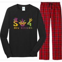 Mardi Gras 504 Nola New Orleans Louisiana La Long Sleeve Pajama Set