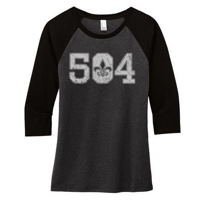 Mardi Gras 504 T Nola New Orleans Louisiana La 2019 Women's Tri-Blend 3/4-Sleeve Raglan Shirt