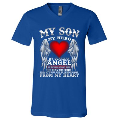 My Guardian Angel Son! Repass In Remembrance Gift V-Neck T-Shirt