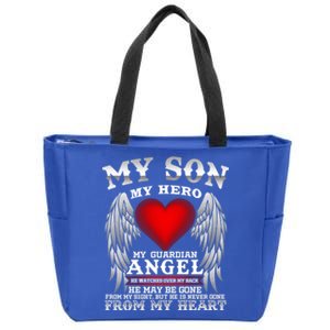 My Guardian Angel Son! Repass In Remembrance Gift Zip Tote Bag