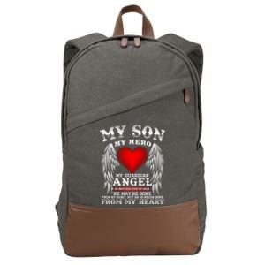 My Guardian Angel Son! Repass In Remembrance Gift Cotton Canvas Backpack