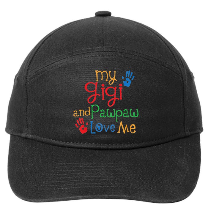 My Gigi And Pawpaw Love Me 7-Panel Snapback Hat