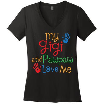 My Gigi And Pawpaw Love Me Women's V-Neck T-Shirt