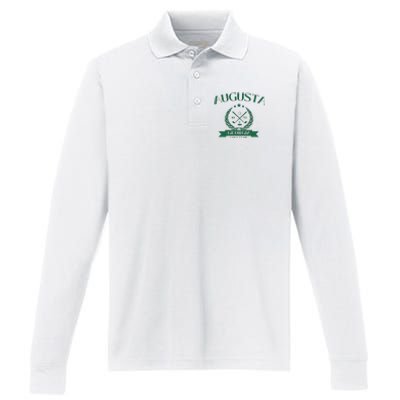 Masters Golf Augusta Georgia Performance Long Sleeve Polo