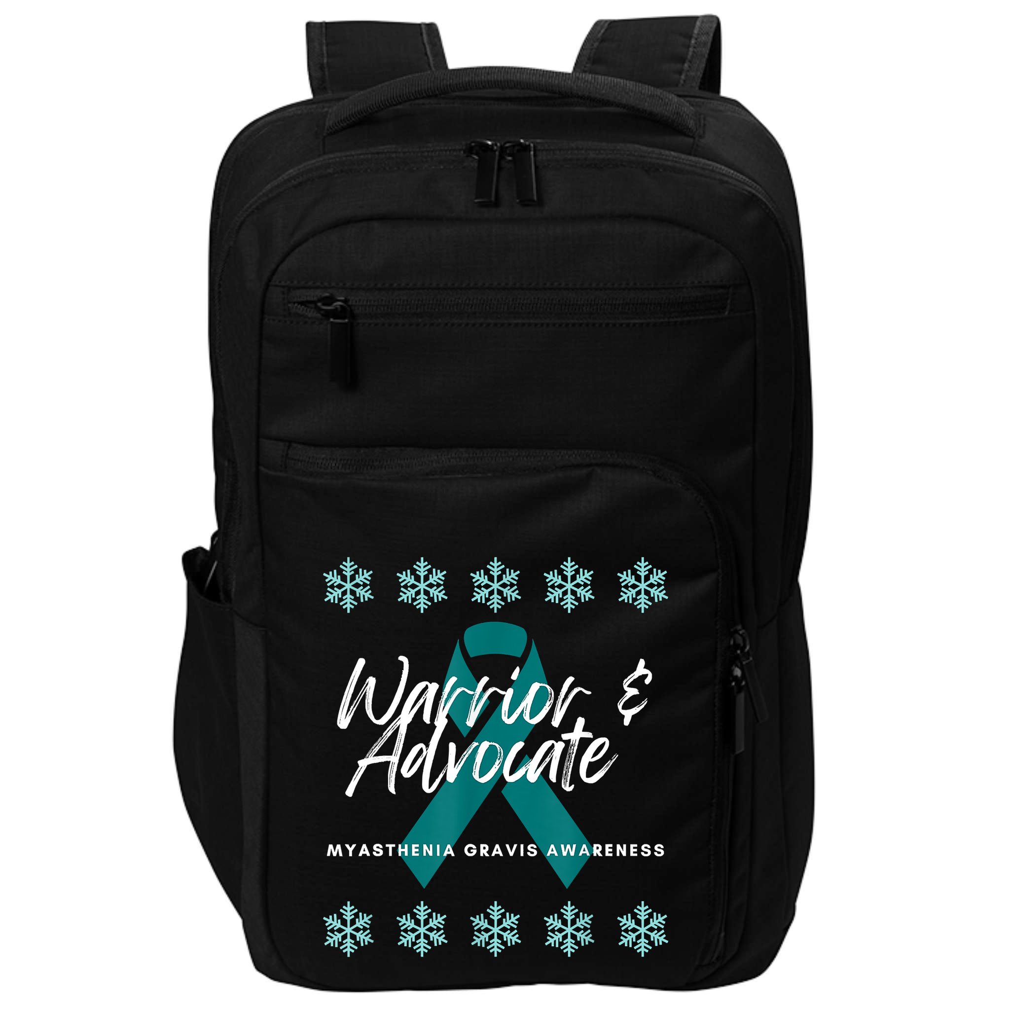 Myasthenia Gravis Awareness Teal Ribbon Warrior Advocate Impact Tech Backpack