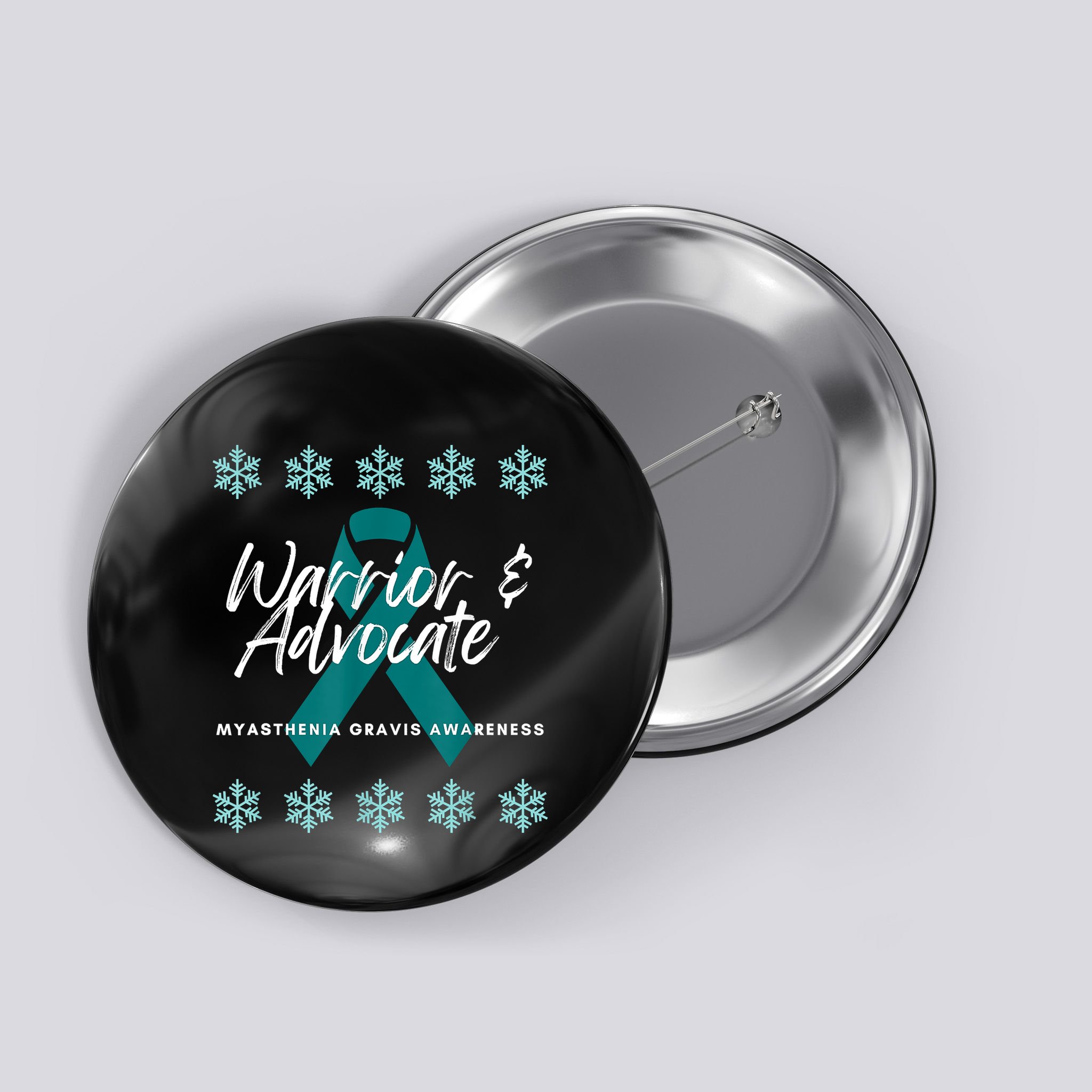 Myasthenia Gravis Awareness Teal Ribbon Warrior Advocate Button
