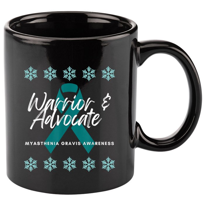 Myasthenia Gravis Awareness Teal Ribbon Warrior Advocate 11oz C Handle Ceramic Mug