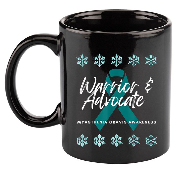 Myasthenia Gravis Awareness Teal Ribbon Warrior Advocate 11oz C Handle Ceramic Mug