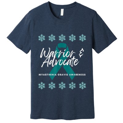 Myasthenia Gravis Awareness Teal Ribbon Warrior Advocate Premium T-Shirt