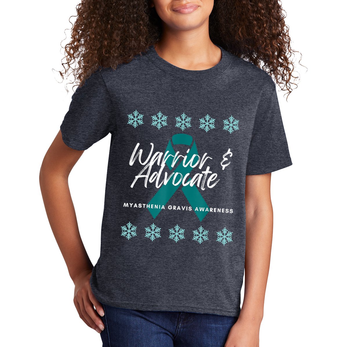 Myasthenia Gravis Awareness Teal Ribbon Warrior Advocate Kids T-Shirt