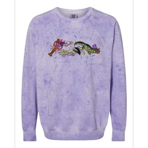 Mardi Gras Alligator Pelican Crawfish New Orleans Carnival Colorblast Crewneck Sweatshirt