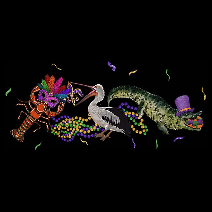 Mardi Gras Alligator Pelican Crawfish New Orleans Carnival City Backpack