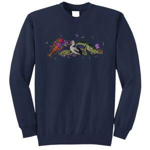 Mardi Gras Alligator Pelican Crawfish New Orleans Carnival Tall Sweatshirt